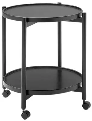 Thomsen Furniture James gurulóasztal - fekete pácolt tölgy - Ø 50 cm