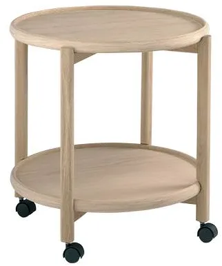 Thomsen Furniture Hudson gurulóasztal - Tölgy/Tölgy - Lakkozott tölgy - Ø55 cm