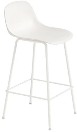 Muuto Fiber Bárszék csővázas és háttámlás Fehér/Fehér H87,5 cm