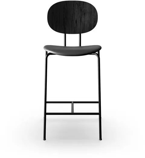 Sibast Furniture Piet Hein Bárszék Fekete Tölgyfából és Fekete Bőrből