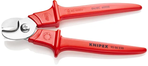 Knipex kábelvágó szigetelt, fröccsöntött műanyag nyéllel, VDE által jóváhagyott, 230 mm