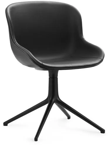 Normann Copenhagen Hyg Forgószék Kárpitozott Fekete Alumínium/Fekete Bőr 41599