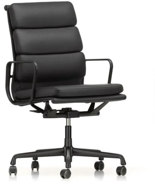 Vitra Soft Pad EA 219 Irodai szék forgó funkcióval és magas háttámlával Nero