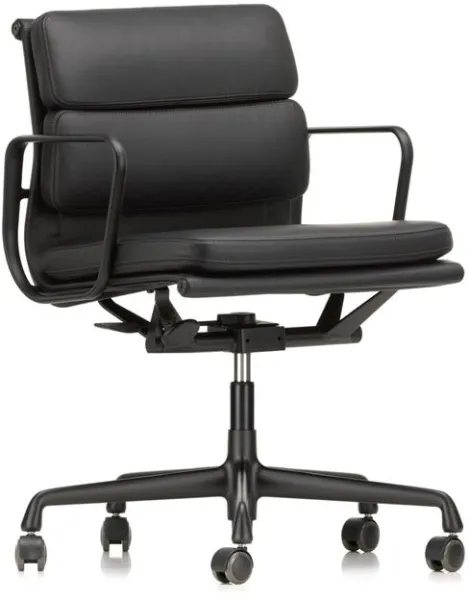 Vitra Soft Pad EA 217 Irodai szék forgó funkcióval és kartámasszal Nero