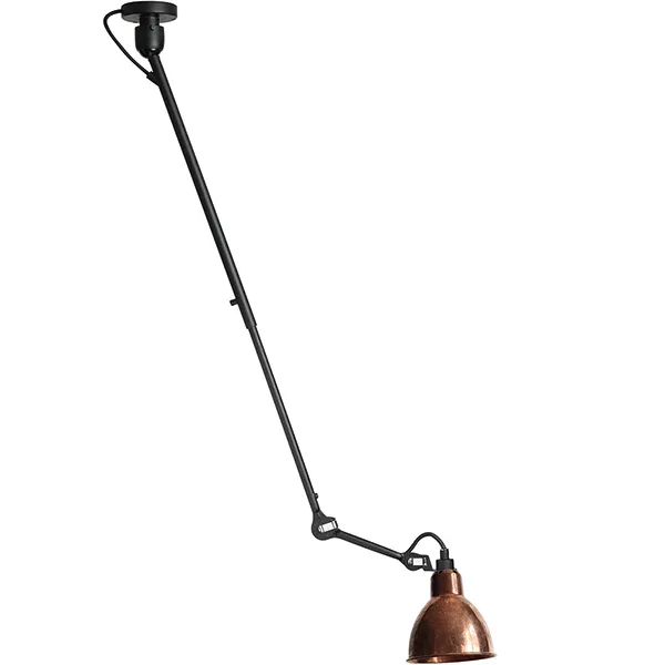 Lampe Gras N302 Matt fekete/Nyers réz/Fehér mennyezeti lámpa