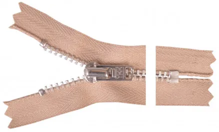 YKK Cipzár Alumínium 15cm 4mm Homok