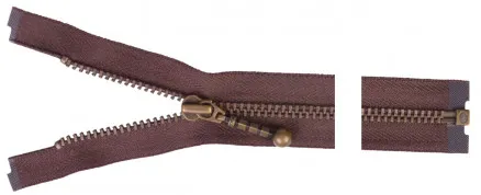 YKK Levehető Cipzár Antik Réz 35cm 4mm Barna