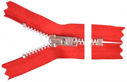 YKK cipzár Alumínium 12cm 4mm Piros