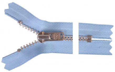 YKK cipzár Alumínium 6cm 4mm Világoskék