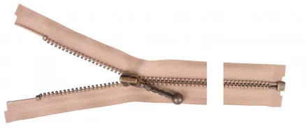 YKK Levehető Cipzár Antik Réz 30cm 4mm Bézs