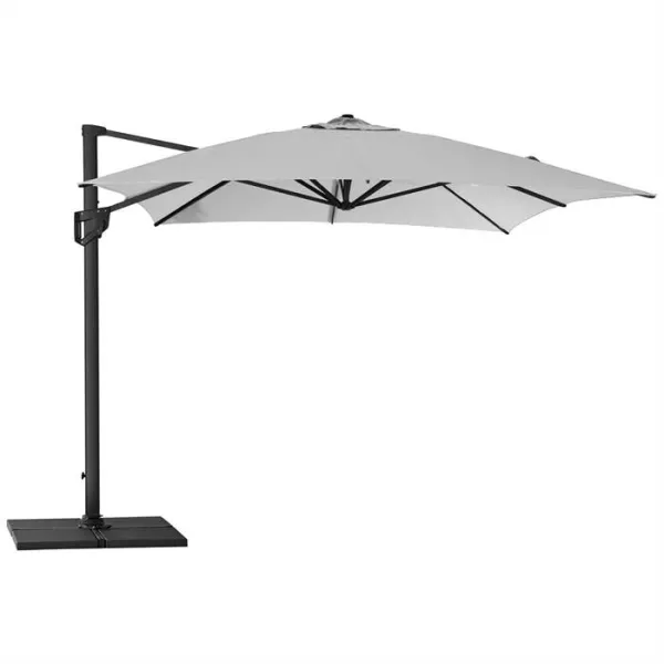 Cane-Line Hyde Luxe napernyő talppal - 3x4 m - Alumínium világosszürke vászonnal