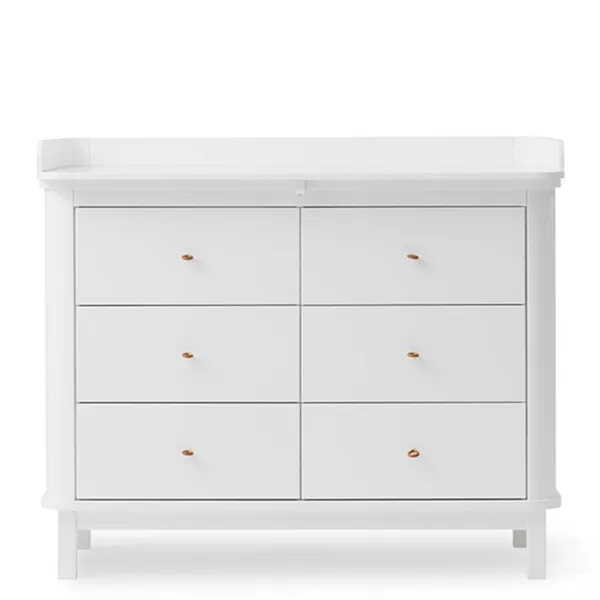 Oliver Furniture Wood Pelenkázókomód 6 fiókkal – Fehér