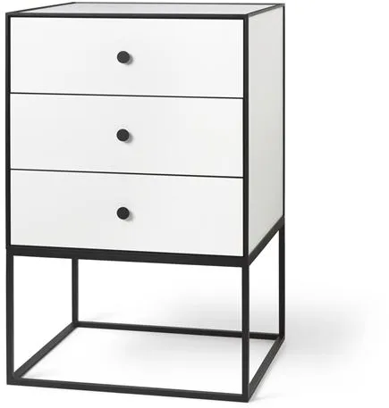 Audo Frame 49 Oldalsó asztal 3 fiókkal Fehér