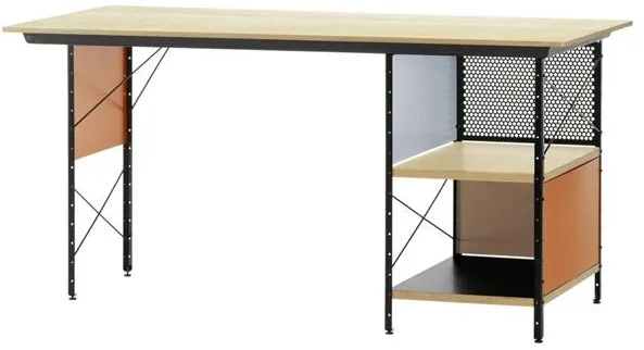 Vitra Eames EDU Íróasztal Fekete/Narancs/Kék/Nyír