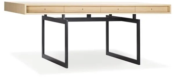 Karakter Office Desk Fehér Pácolt Tölgy/Szürke