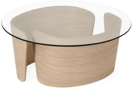 Sibast Furniture No 7 Lounge dohányzóasztal Ø70 Alacsony Fehér olajozott Tölgy/Üveg