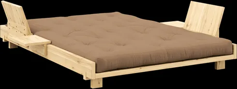 Karup Design Social kanapé 2 db háttámlával, oldalasztallal és matraccal 140x200 Mocca/Tiszta lakkozott