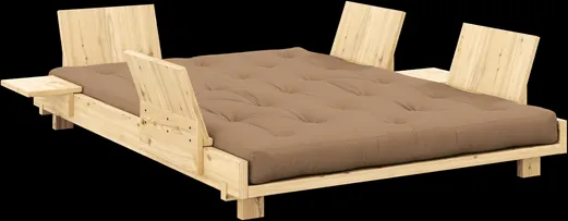 Karup Design Social kanapé 4 db háttámlával, oldalasztallal és matraccal 140x200 Mocca/Lakkozott