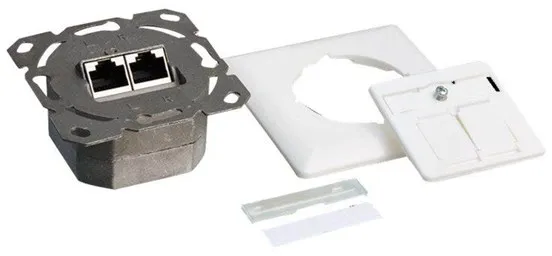 LogiLink Cat.6A fali aljzat 2 x RJ45 árnyékolt jelzőfehér
