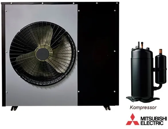 Andersen Electric Nordic One levegő-víz hőszivattyú WiFi-vel, 12 kW, Fekete