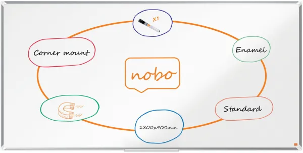 Nobo Premium Plus zománcozott fehértábla 180x90cm fehér