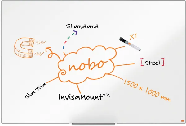 Nobo Impression Pro acél whiteboard 150x100cm fehér